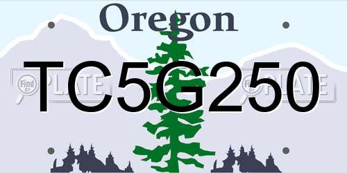 TC5G250 Oregon License Plate