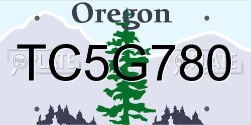 TC5G780 Oregon License Plate