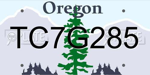 TC7G285 Oregon License Plate