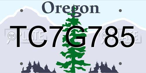 TC7G785 Oregon License Plate