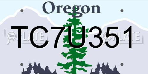 TC7U351 Oregon License Plate