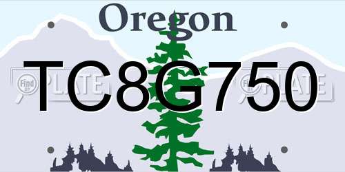 TC8G750 Oregon License Plate