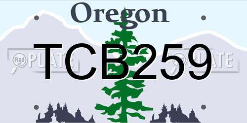 TCB259 Oregon License Plate