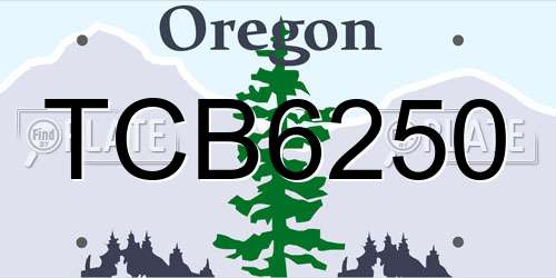 TCB6250 Oregon License Plate