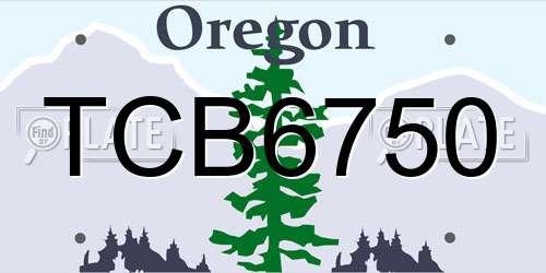 TCB6750 Oregon License Plate