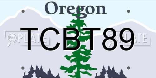 TCBT89 Oregon License Plate