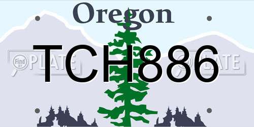 TCH886 Oregon License Plate