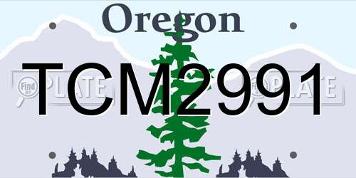 TCM2991 Oregon License Plate