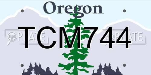 TCM744 Oregon License Plate