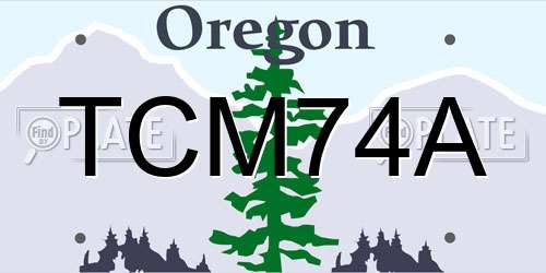 TCM74A Oregon License Plate