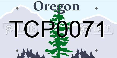 TCP0071 Oregon License Plate
