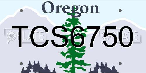TCS6750 Oregon License Plate