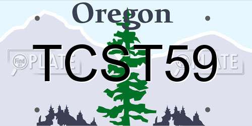TCST59 Oregon License Plate