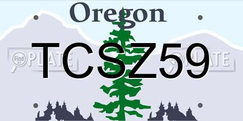 TCSZ59 Oregon License Plate