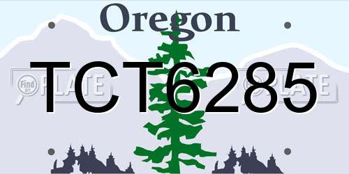 TCT6285 Oregon License Plate