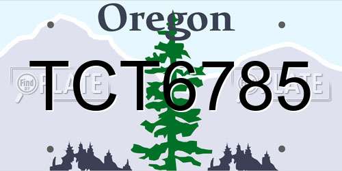 TCT6785 Oregon License Plate