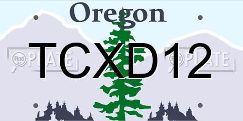 TCXD12 Oregon License Plate