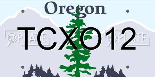 TCXO12 Oregon License Plate