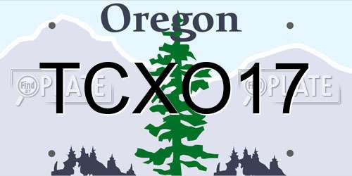 TCXO17 Oregon License Plate