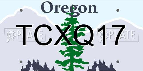 TCXQ17 Oregon License Plate