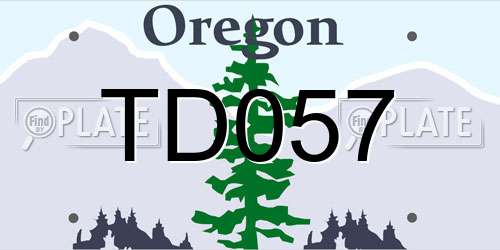 TD057 Oregon License Plate