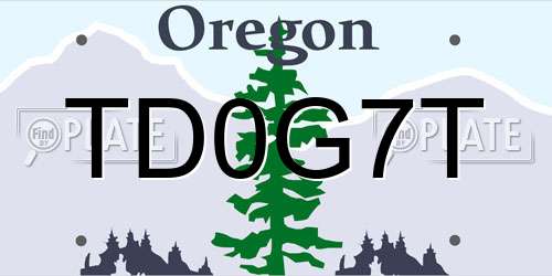 TD0G7T Oregon License Plate