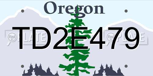 TD2E479 Oregon License Plate