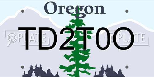 TD2T0O Oregon License Plate