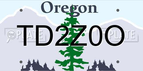 TD2Z0O Oregon License Plate