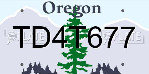 TD4T677 Oregon License Plate