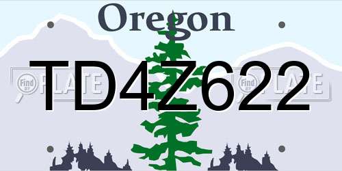 TD4Z622 Oregon License Plate