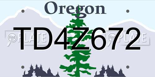 TD4Z672 Oregon License Plate