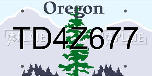 TD4Z677 Oregon License Plate