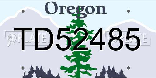 TD52485 Oregon License Plate