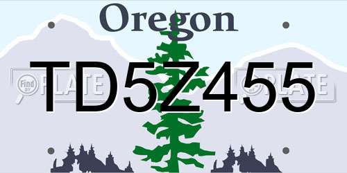 TD5Z455 Oregon License Plate