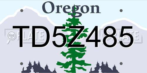 TD5Z485 Oregon License Plate