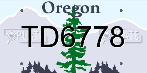 TD6778 Oregon License Plate