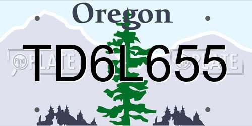 TD6L655 Oregon License Plate