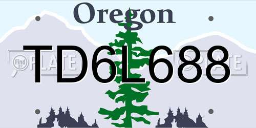 TD6L688 Oregon License Plate