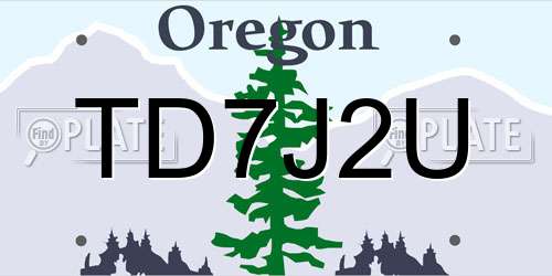 TD7J2U Oregon License Plate