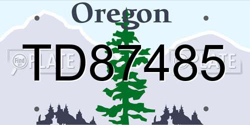 TD87485 Oregon License Plate