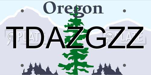 TDAZGZZ Oregon License Plate