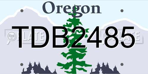 TDB2485 Oregon License Plate