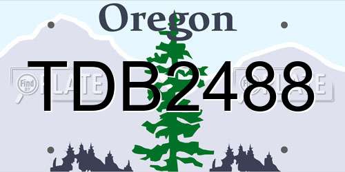 TDB2488 Oregon License Plate