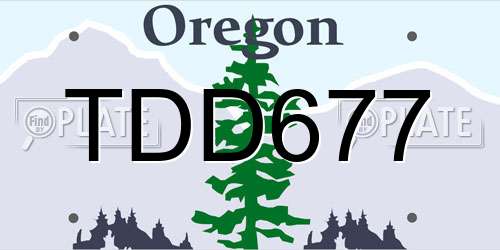 TDD677 Oregon License Plate