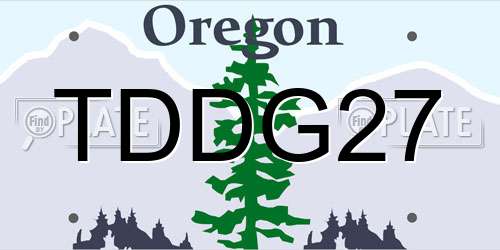 TDDG27 Oregon License Plate