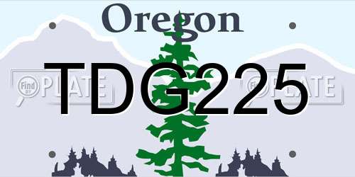 TDG225 Oregon License Plate