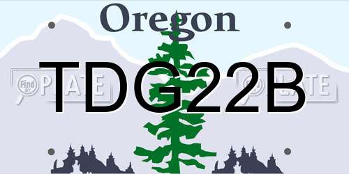 TDG22B Oregon License Plate