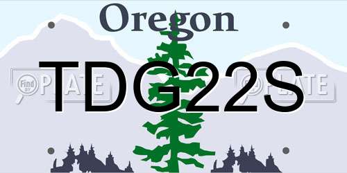 TDG22S Oregon License Plate