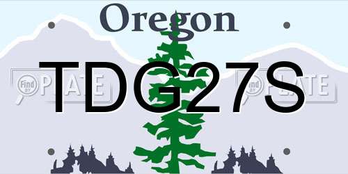 TDG27S Oregon License Plate